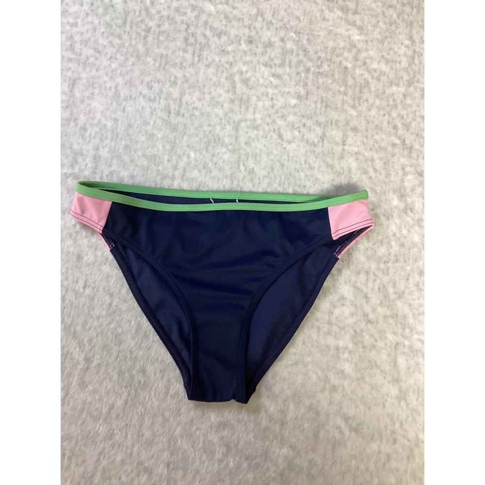 Roxy Girl Navy Blue Pink Green Colorblock Bikini Swim Bottoms Size 14‎